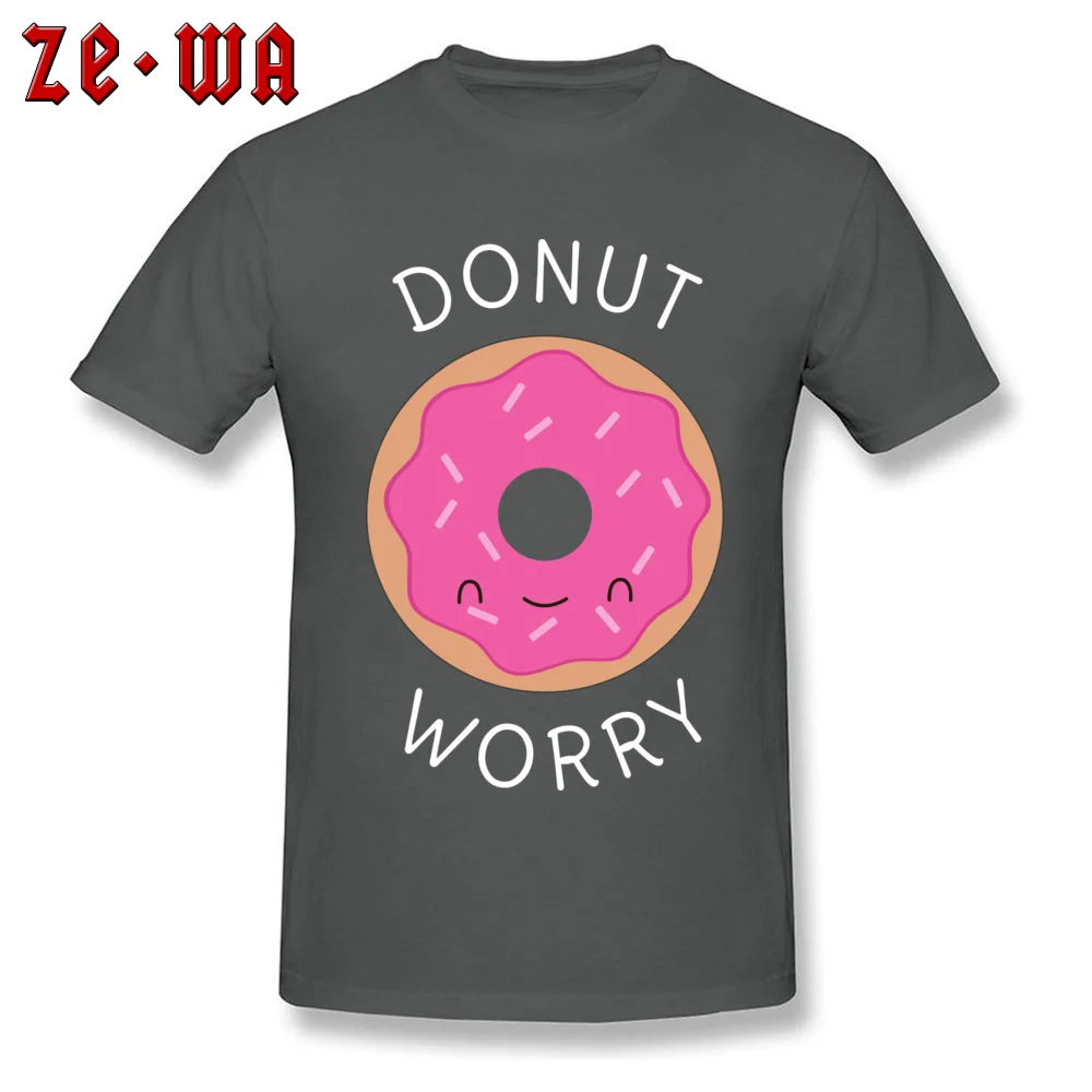 Geek Top T-shirts Short Sleeve Hip hop 2018 Newest Male Lovers Day Tops Shirt Hip hop Tee-Shirts Round Neck 100% Cotton Cute and Kawaii Donut Worry Pun carbon