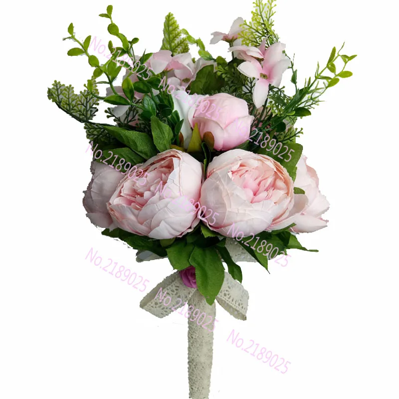 Свадебный букет для свадьбы искусственные цветы букет для подружек невесты розовые дешевые Gros букеты De Mariage - Цвет: 001