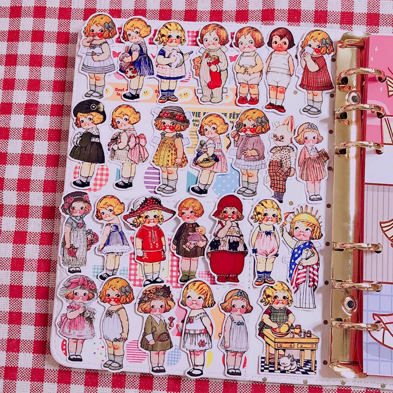 Винтаж наклейки для скрапбукинга DIY розовая Kawaii толстый кукла серии альбом