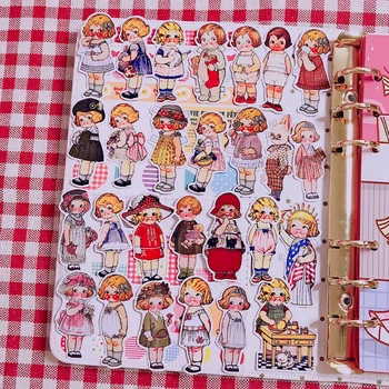 

Vintage Stickers DIY Scrapbooking Pink Kawaii Fat Doll series Album journal Making Happy Planner Handicraft Decoration Stickers