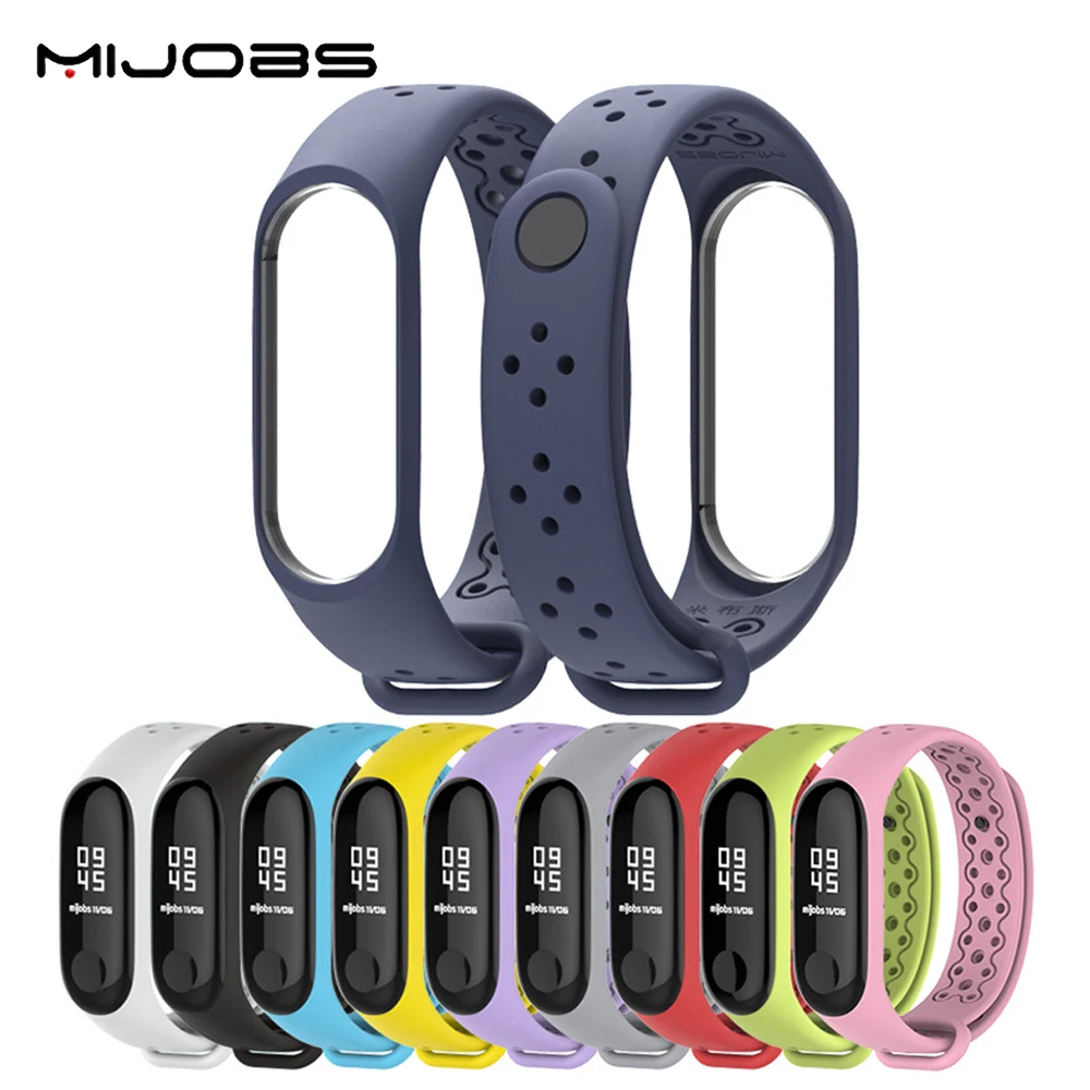 Ремешок Mijobs спортивный для Xiaomi Mi Band 4/3 силиконовый ремешок Band4/3 браслет наручных