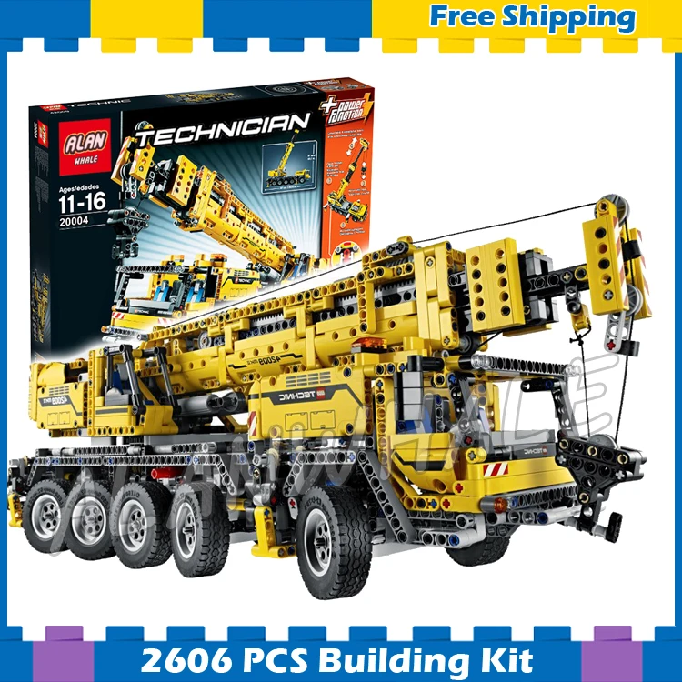 2606 шт 2в1 Technic мобильный кран MK II контейнерный накопитель 20004 модель строительные