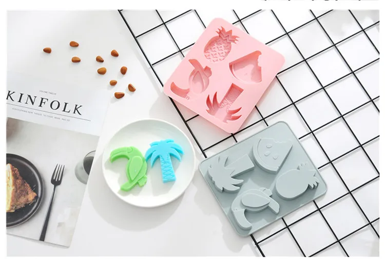 Fish Silicone Mold for Fondant 4 Grid Bird Molds for Cake Ice Cube Molds 750 (1)