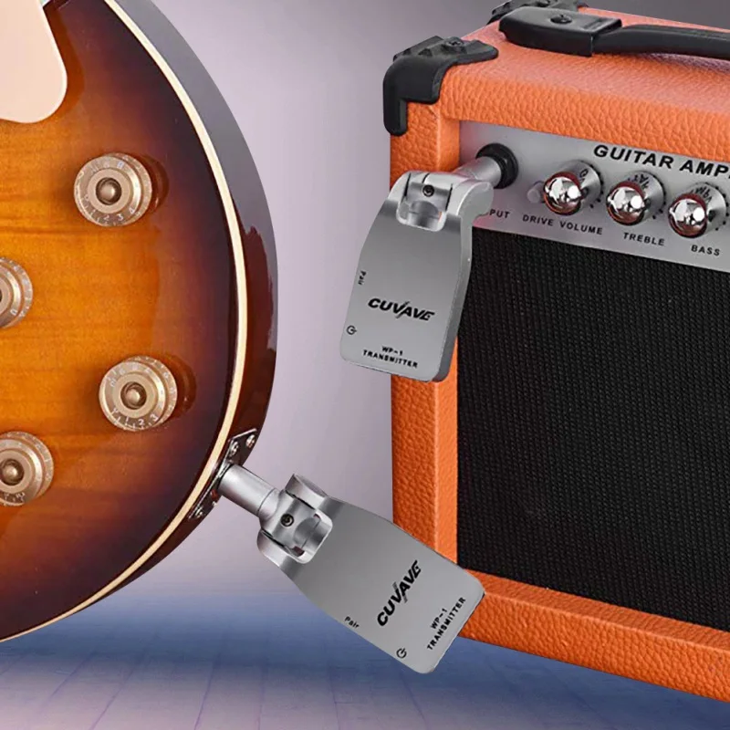

Wireless Guitar System 2.4G Rechargeable Audio Transmitter Receiver USB Rechargeable Guitar 50M Range For Electric Guitar