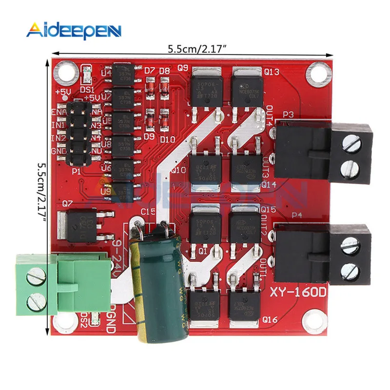 160W 7A 12V 24V Dual Channel DC Motor Driver Module H-bridge L298 Logic Control Signal Optocoupler PWM Drive Reversing Braking