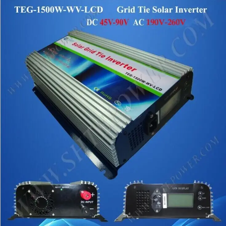 

DC 48v 72v to AC 220v 240v solar panel 1500w grid tie inverter, grid tied inverter lcd display