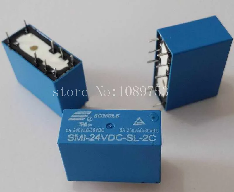 

10pcs SMI-24VDC-SL-2C DC 24V 5A 250V 8PIN Power Relay