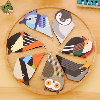 

200pcs Cute birds magnetic bookmarks Portable Blue ballpoint pen Magnet page clip Stationery marcador de libro