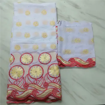 

Latest African Lace Fabric Red and White Swiss Voile Lace High Quality Emboridery French Cotton Lace French Lace Fabric