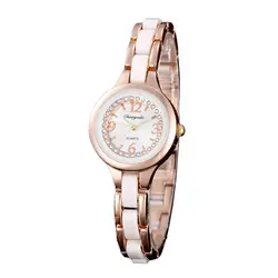 Мода 2018 г. для женщин маленький браслет часы лучший бренд класса люкс женский повседневное часы цвета розовое золото нержавеющая сталь