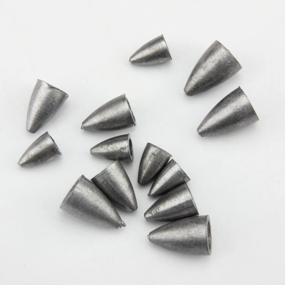 Spinpoler 10pcs Bullet Lead Fishing Sinkers 3g  6g  9g For Texas Rig Soft Plastic Worm Weights  (7)