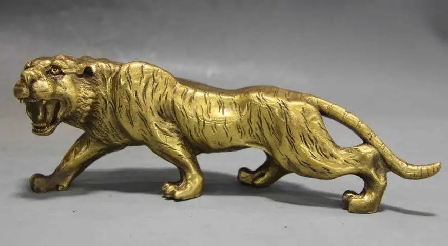 

zhaorui488403++Chinese Fengshui Copper brass Animal Zodiac Year Lucky Tiger Statue