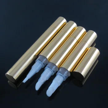 

DHL Free shipping, Cosmetic package pen 4.5ml shiny gold lip gloss bottle, twist up lip gloss pen