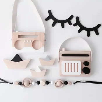 

2pcs/set Nordic Wood Eyelashes Cartoon 3D Wall Sticker DIY Children Bedroom Props Home Living Room Hanging Decoration MI 008