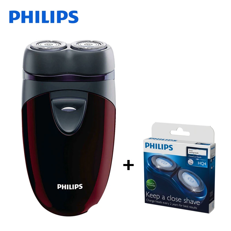 Philips электробритва PQ206/18 роторная с двумя автономными плавающими головками AA батарея для мужской электробритвы