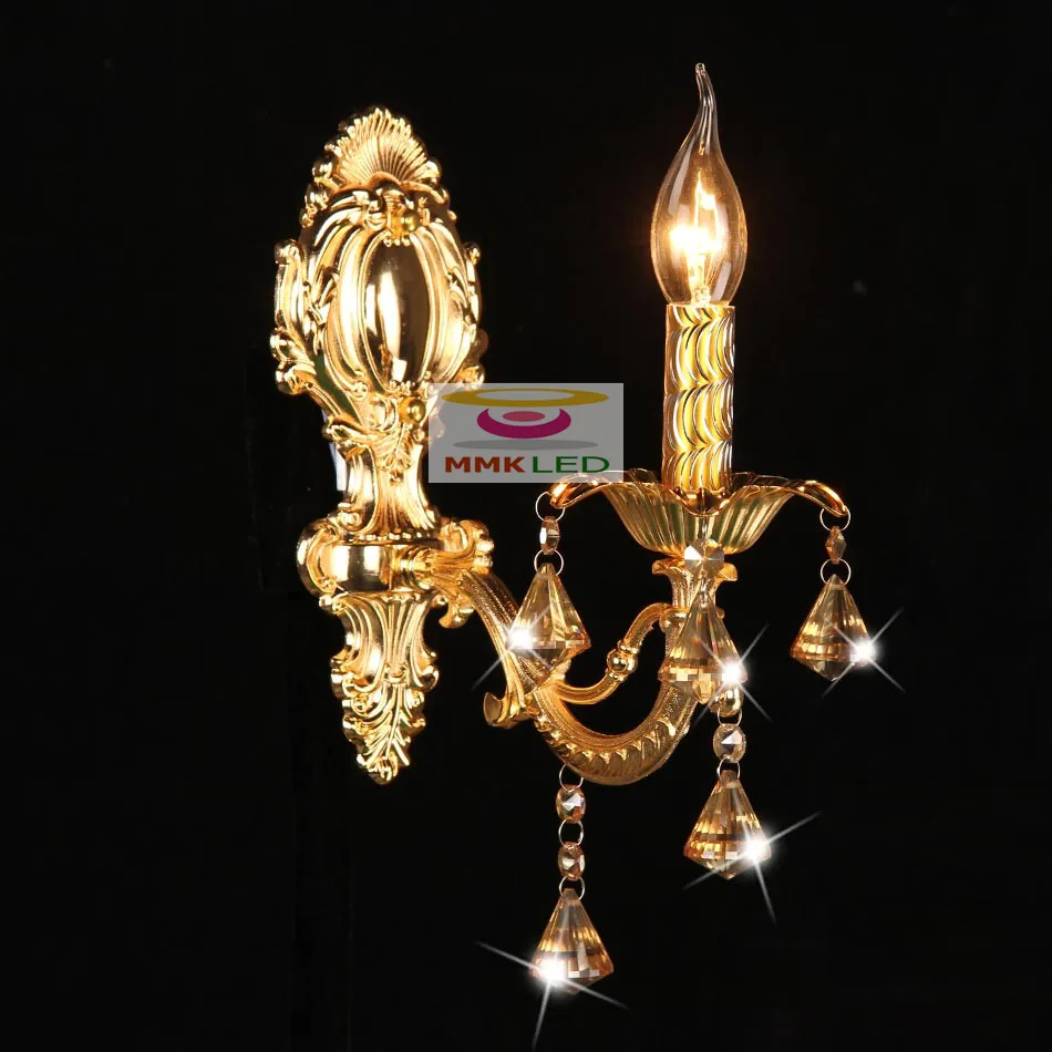 European Crystal wall lamp candle lamps headlight mirror bedside lamp bedroom lamp lighting