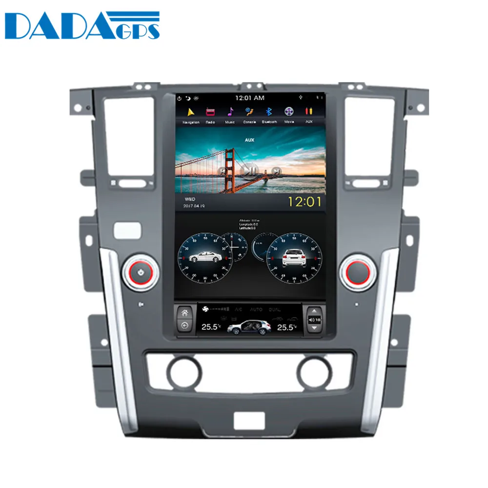 Top 12.1"Tesla style Silver Android 6.0 Car GPS Map Navigation For NISSAN PATROL 2010-2018 multimedia radio tape recorder No dvd 6