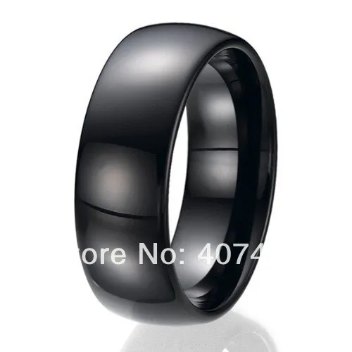 

Free Shipping USA UK Canada Russia Brazil Hot Sales 8MM Black Domed Bridal Ring His /Her Men's Tungsten Carbide Wedding Ring