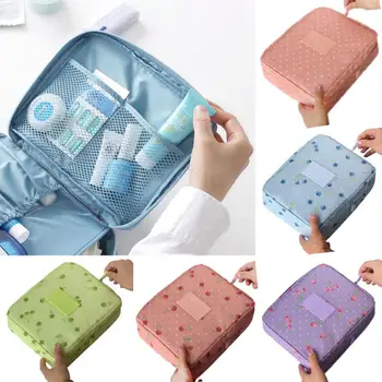 

Floral Nylon Water-resistant Storage Bag Zipper New Women Makeup bag Cosmetic bag Case Make Up Organizer 2O921