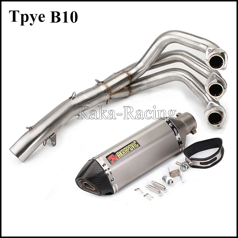 MT-09 FZ-09 Motorcycle Akrapovic Exhaust Muffler Full System Slip-on modified Pipe For Yamaha MT09 FZ09 - Цвет: Type B10