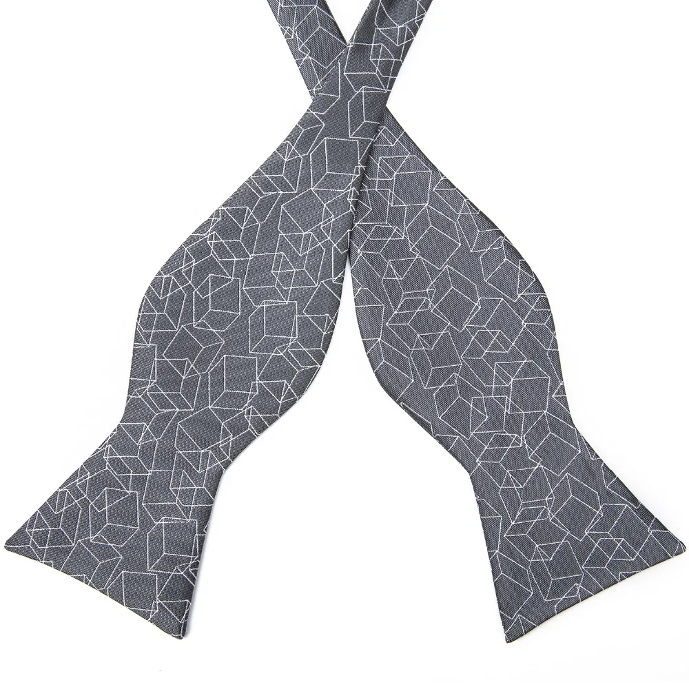 DiBanGu геометрический Шелковый жаккардовый тканый мужской галстук-бабочка Карманный платок носовой платок костюм набор LH-068