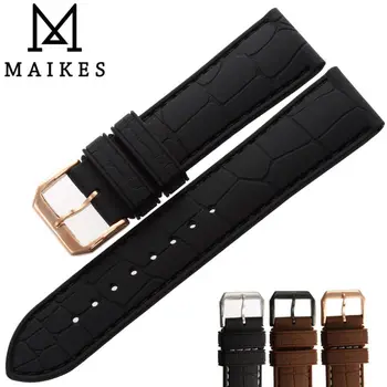 

MAIKES Good Quality Watchband Men 20mm 22mm Silicone Rubber Black Watch Diver Strap Band With Rose Gold Pin Buckle For OMEGA