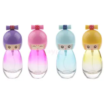 

20ml Empty Glass Atomizer Bottle Japanese Doll Design Portable Spray Refillable Bottle Fragrances Container Woman Traveling