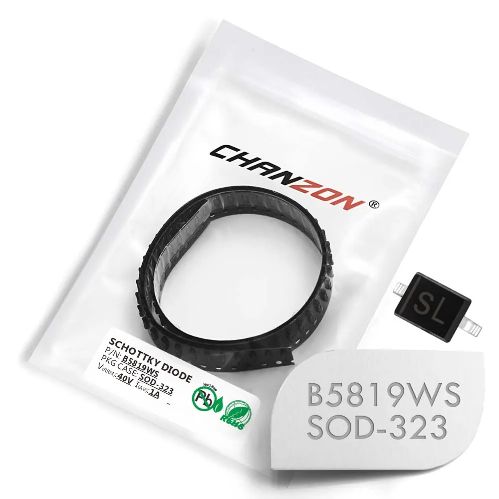 100 Pz B5819Ws Smd Diodi Raddrizzatori A Barriera Schottky 1A 40 V Sod-323 Sc-76 1 Amp 40 Volt Marcatura Sl