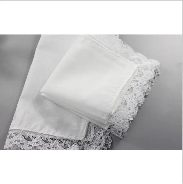 15 шт оптом персонализированные белые кружевной носовой платок, женские свадебные подарки квадраты хлопчатобумажные носовые платки