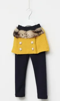 

2-7Y Korean Girls Imitation fur Leggings kids Skirt-Pants Kid Velvet Pants Fashion winter Skirt Leggings Trousers warm Pants