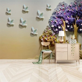 

beibehang Wallpaper mural photo living room bedroom dining room custom 3D fashion money tree elk mural home decoration painting