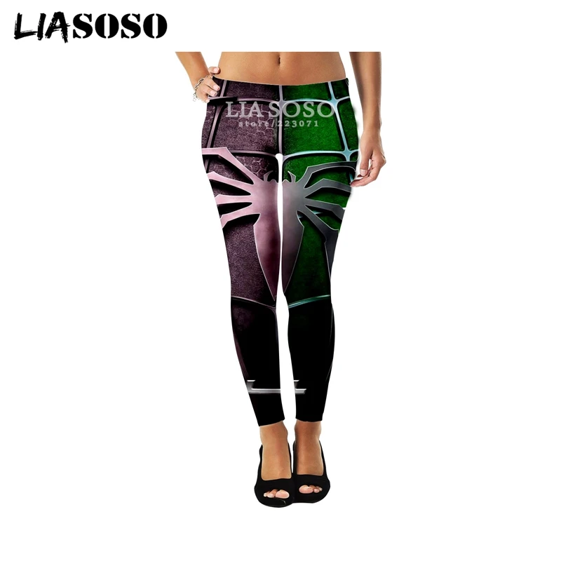 LIASOSO/Новые сексуальные модные женские Суперэластичные легинсы с 3D принтом «Человек-паук», забавные повседневные обтягивающие хип-хоп штаны для фитнеса, A100-10 - Цвет: 2