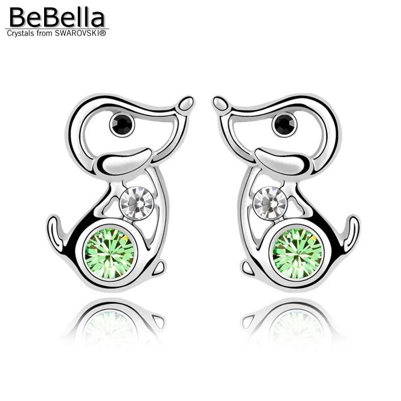 Серьги пусеты BeBella с кристаллами Swarovski для милых собак оригинальные модные