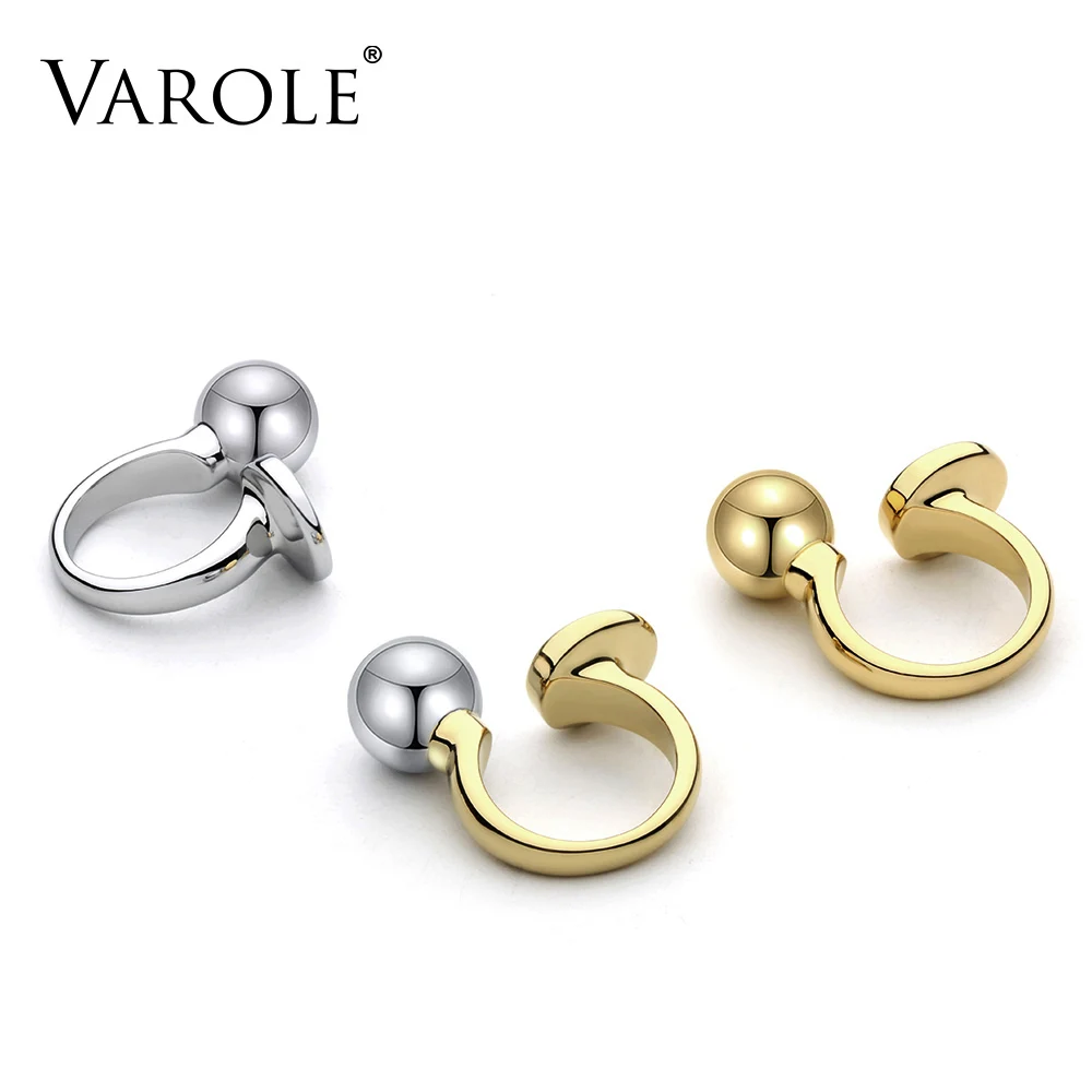 Модное кольцо VAROLE с шариком и круглым кольцом Средние Кольца для женщин