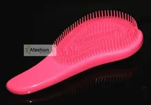 1pc pink Detangling brush brazilian extension human hair wig tangle Brushes Comb styling tools Free shipping