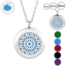 30 мм Серебряный Магнитный парфюм медальон для женщин девочек 316l нержавеющая сталь подвески для ароматерапии эфирное масло диффузор ожерелье