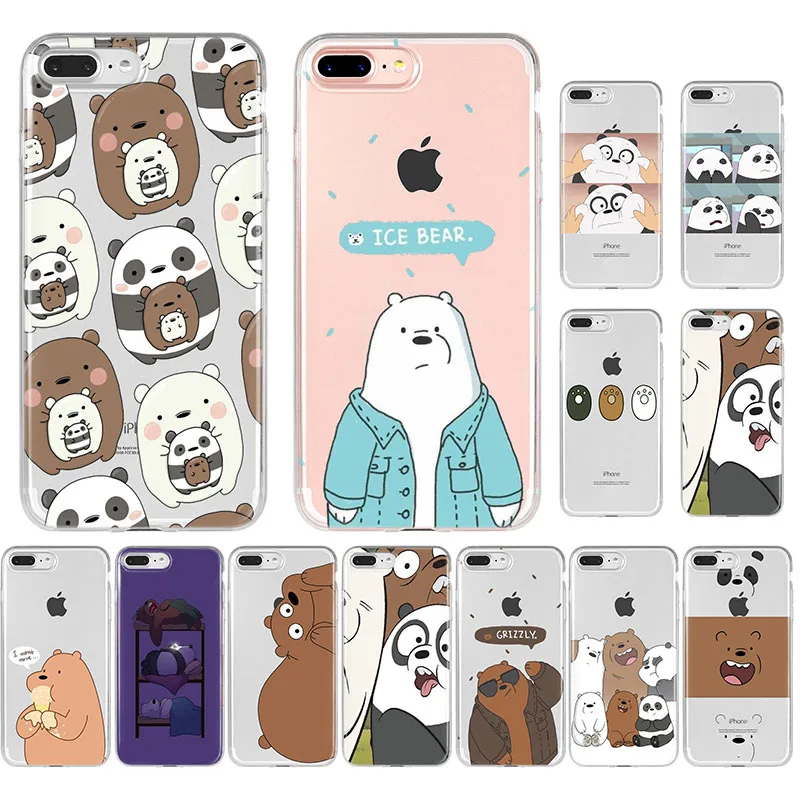 Line Friends коричневый Чехол Miniso We Bare Bears Funda Силиконовый ТПУ чехол для телефона для iPhone 5S, SE 6 6s7 8 Plus X XR XS 11 ProMax