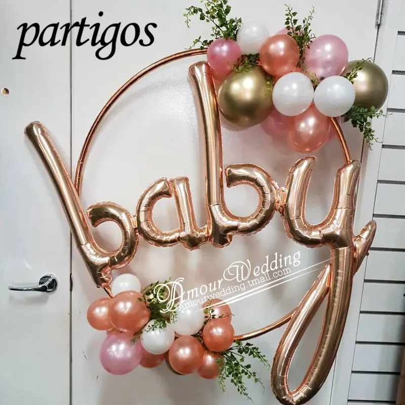 1 шт почерк воздушные шары с буквами фольгированный шар babyshower принадлежности для дня рождения украшение свадьбы розовое золото письмо