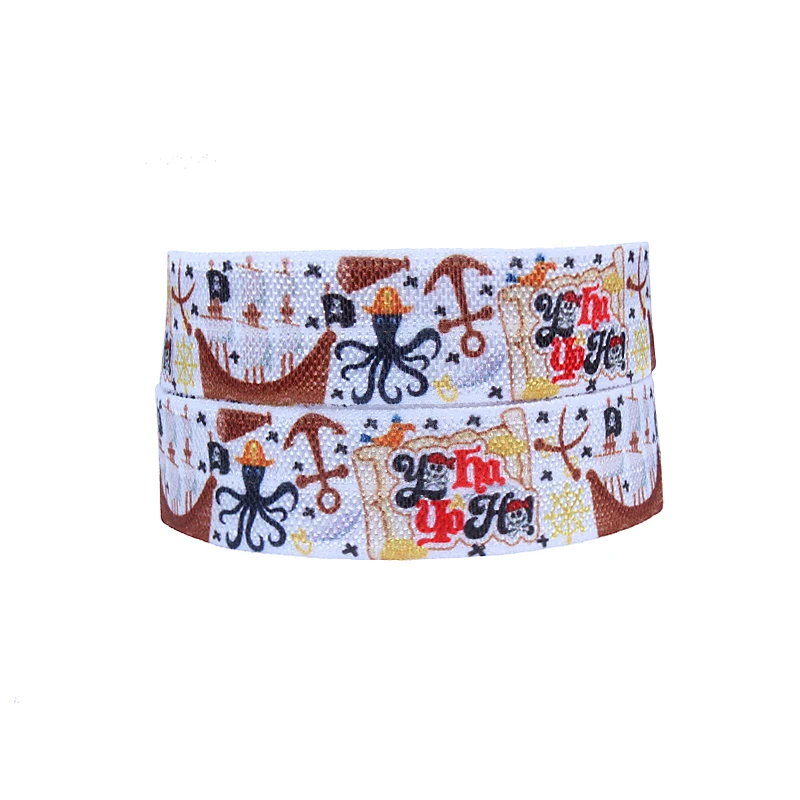 Free shipping cartoon character foe printing fold over elastic in