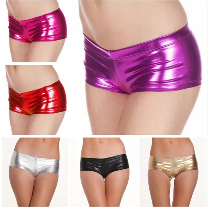 

Women Sexy Lingerie Latex Thong Panties Leather Bodycon Elastic Costume Mini Tanga Shorts Erotic Fetish Sexy Underwear
