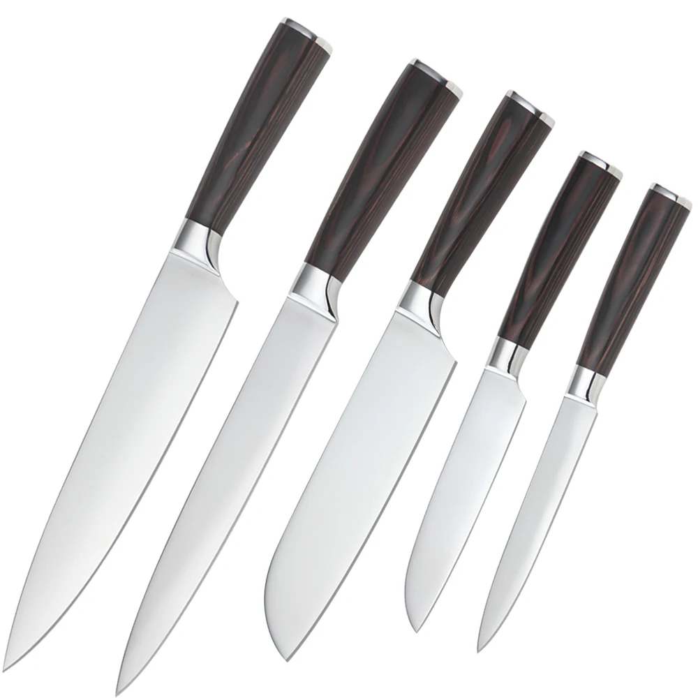 Uncategorized Sharp Kitchen Knives popular high carbon steel knife set buy cheap beauty five kitchen knives color wood handle very sharp stainless blade cooking 7cr17 steel