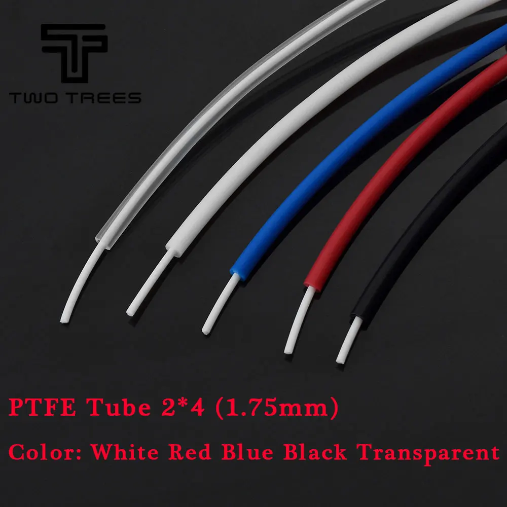 

1M PTFE Tube ID 2mm OD 4mm Teflon PiPe to J-head hotend RepRap Rostock Bowden Extruder for 3D print motor V5 V6 1.75mm filament