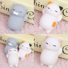 1 Uds Squishy Squeeze Cat curativo juguete Kawaii Original Japón gato perezoso Mochi descomprimir Mini regalos(China)