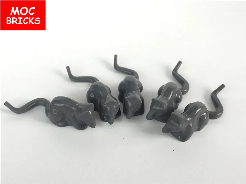 

10pcs/lot MOC Bricks DIY toys Animal Dark gray Rat/Mouse fit with 40234 Action figure Educational Building Blocks Toy Kids Gift