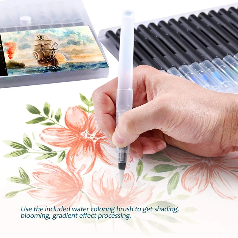 48 Colors Lettering Pen Brush Marker Sketching Artist Profesionales Art Markers Set Soft Drawing Watercolor Pens | Канцтовары для