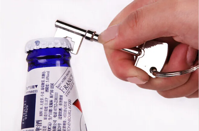 500pcs Hot Sales New Beer Bottle Opener Stainless Steel Key Ring Keychain Zinc Alloy Chain Bar Tool wen5559 | Дом и сад