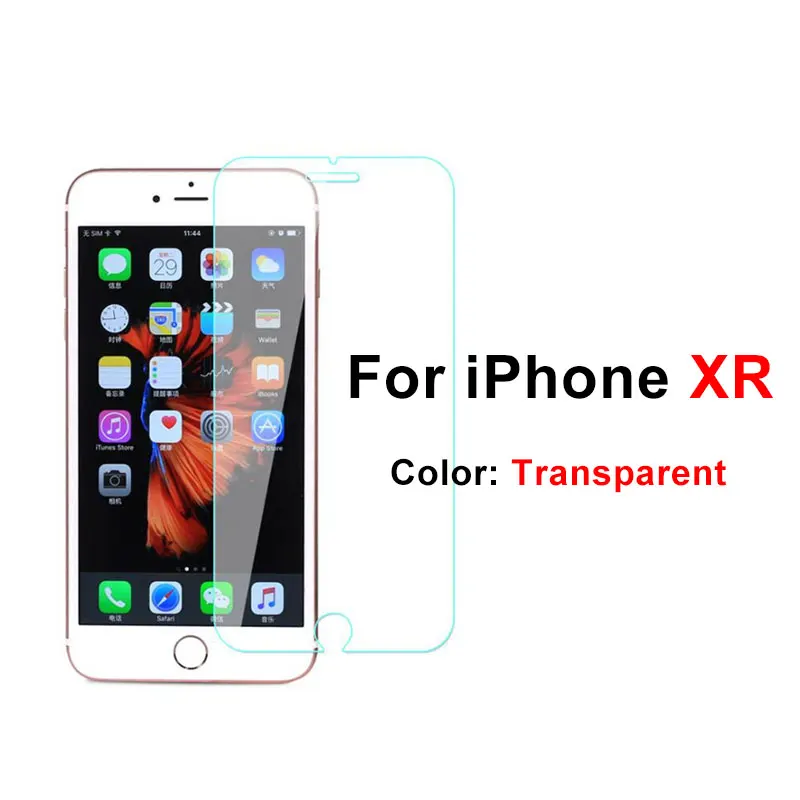 Защитное закаленное стекло 9H для iPhone 6, 7, 8, 6S Plus, 5, 5S, SE, 5C, X, XR, XS MAX, защитное стекло, пленка, анти-синий, фиолетовый, светильник - Цвет: Transparent XR
