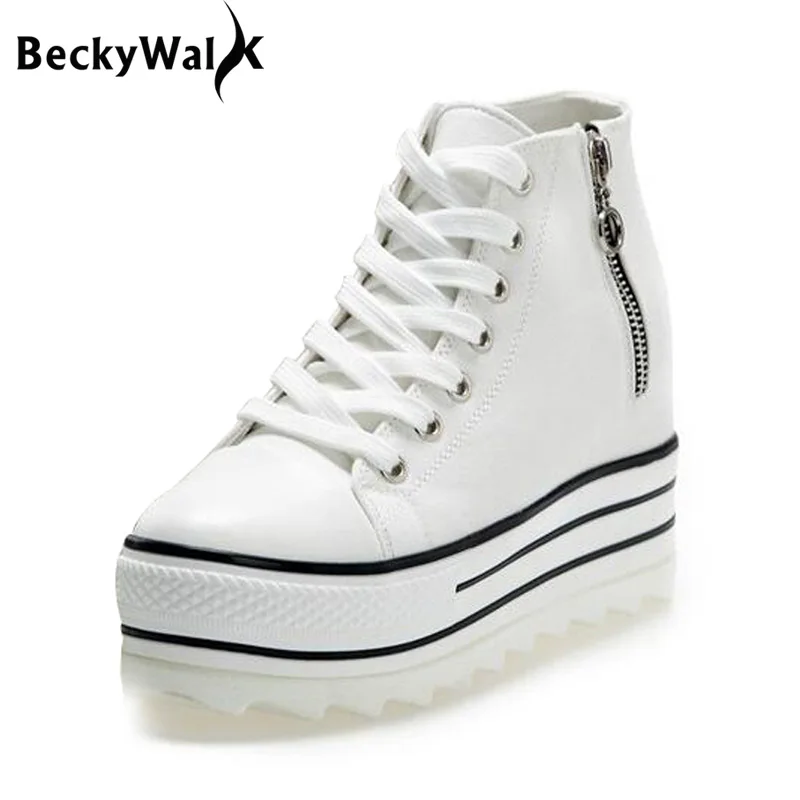 white platform canvas shoes