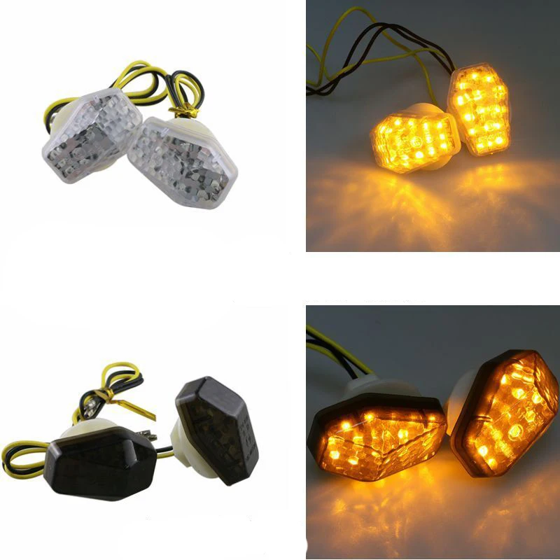 2Pcs LED Motorcycle Turn Signal Light Amber Light emitting Diode