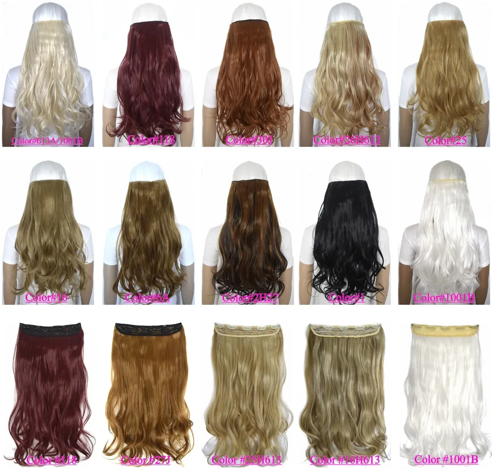 24 (60cm) 120g body wave 5 clips on hair piece clip in hair extensions 50 colors available